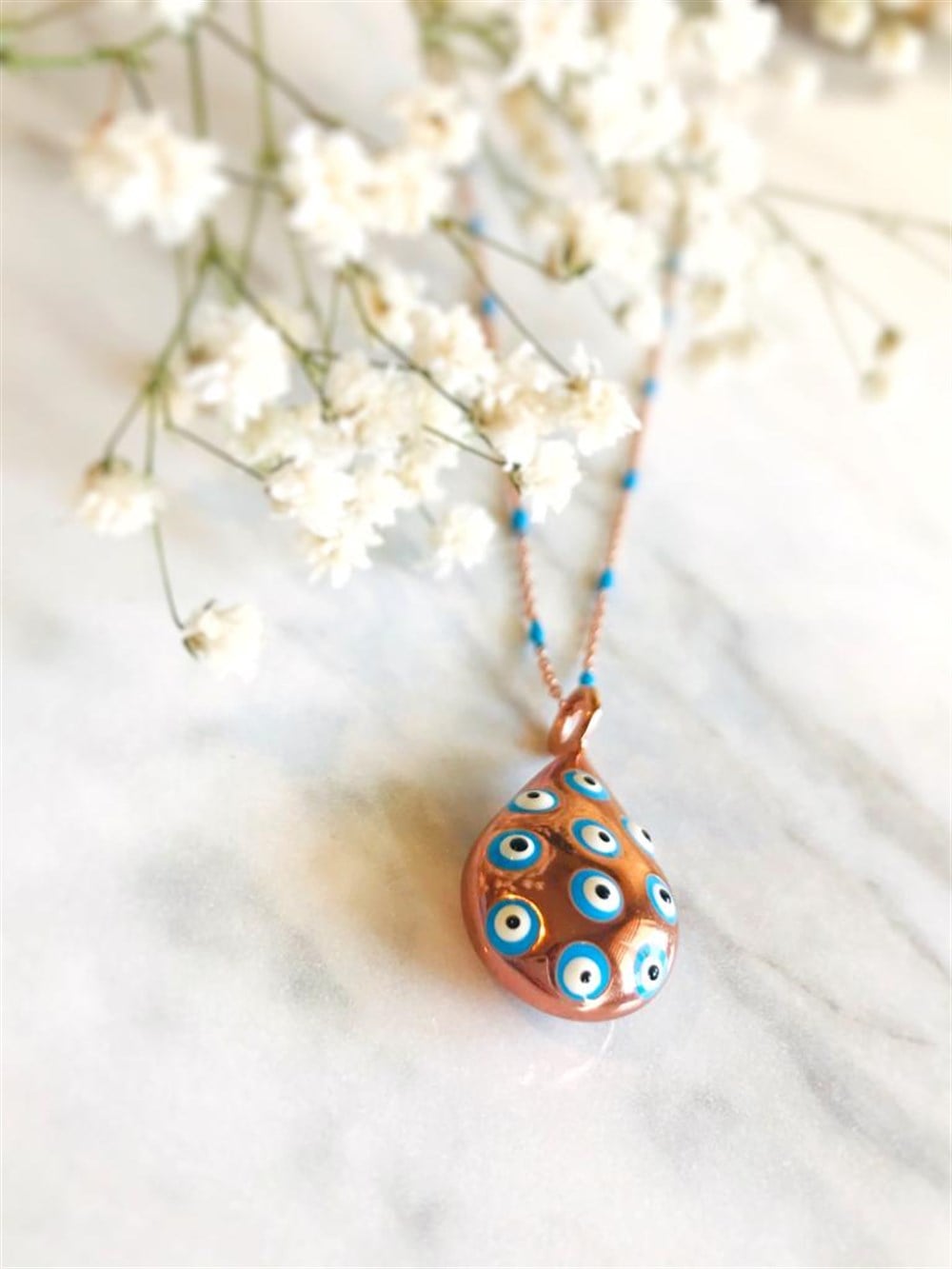 Nazar Boncuklu Damla Kolye