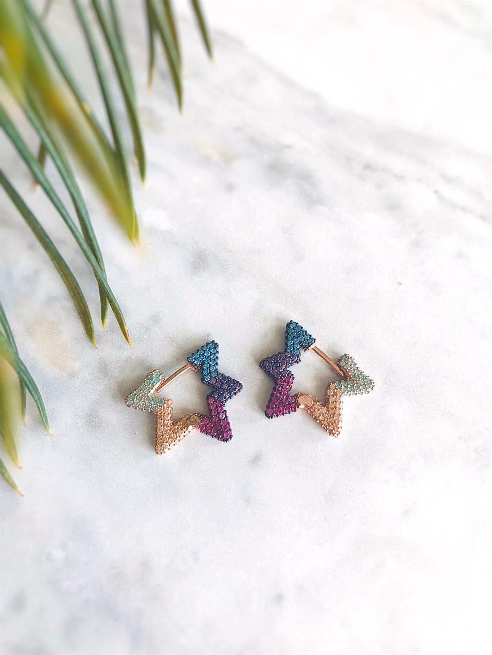 Renkli Yıldız Küpe