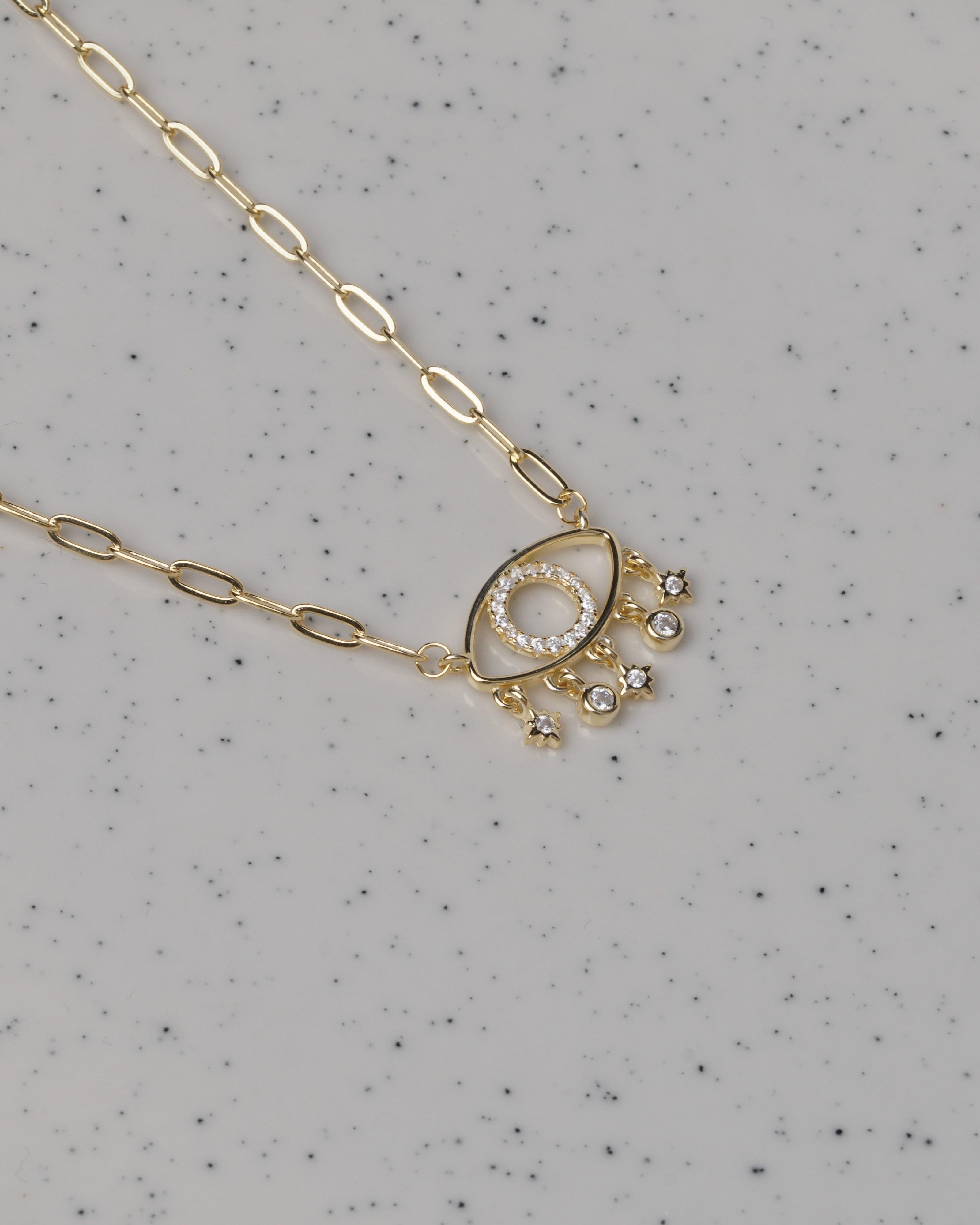 Göz Kolye Sallanan taşlı