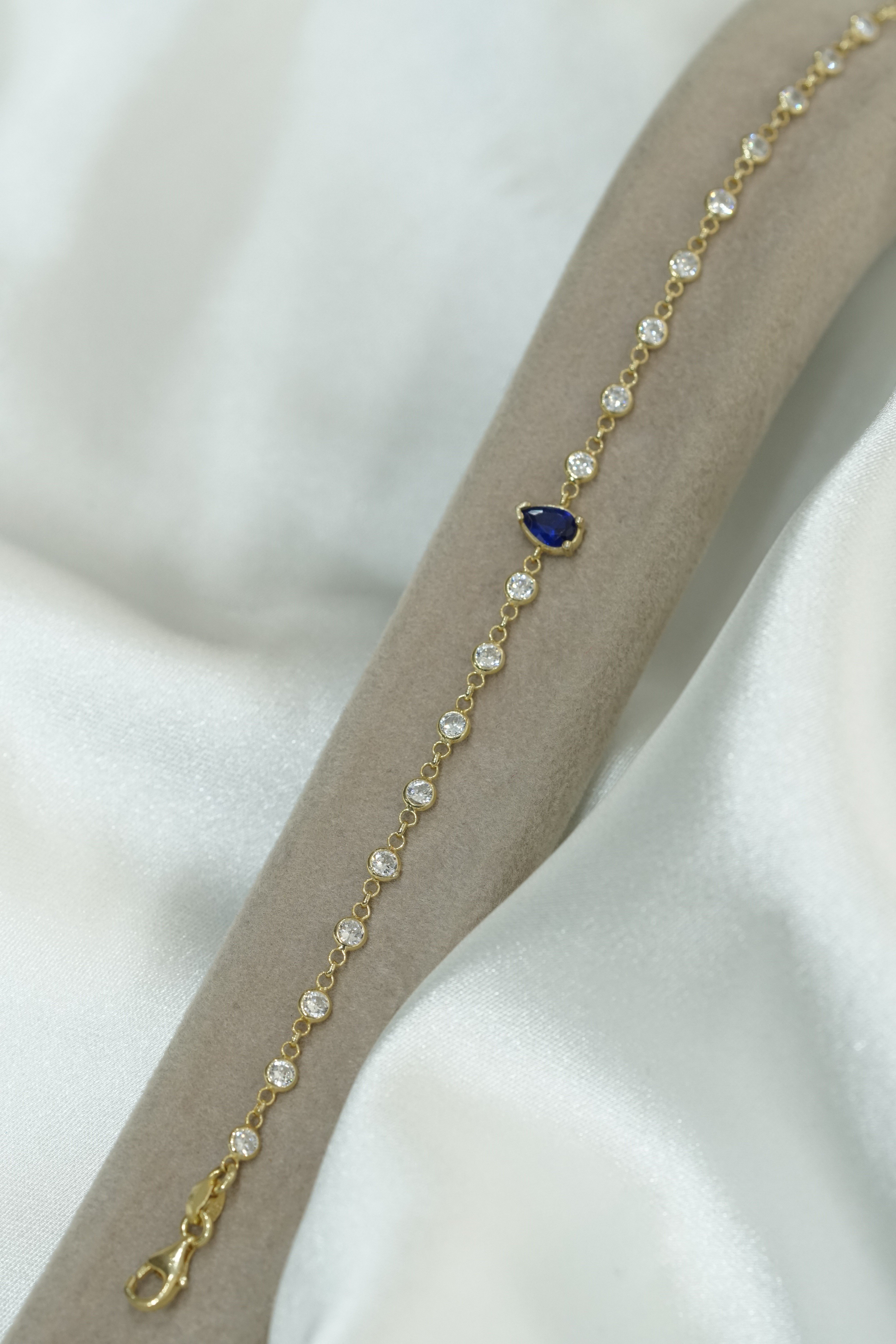 Mavi Damla Taşlı Bileklik