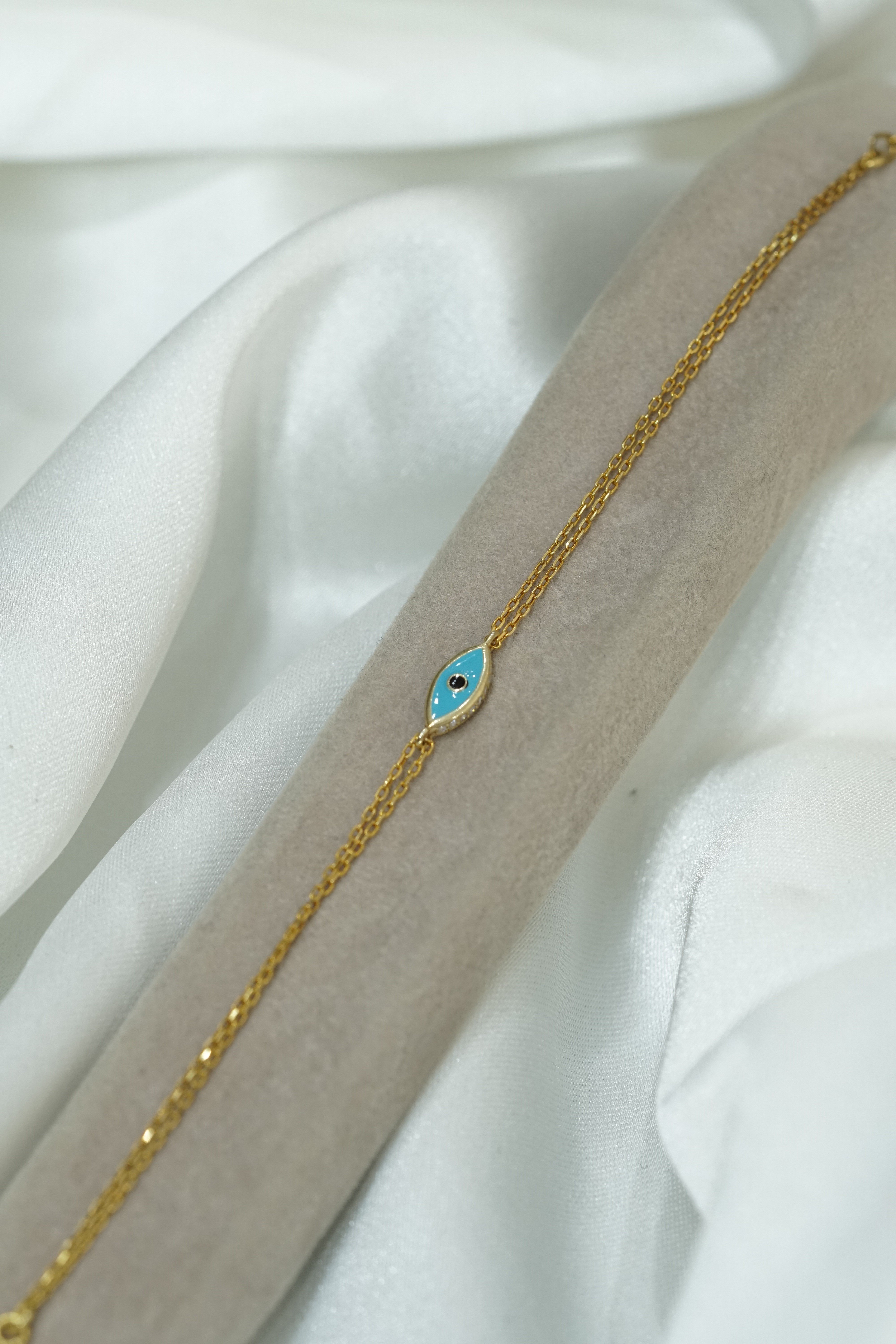 Mavi Mineli Göz Bileklik