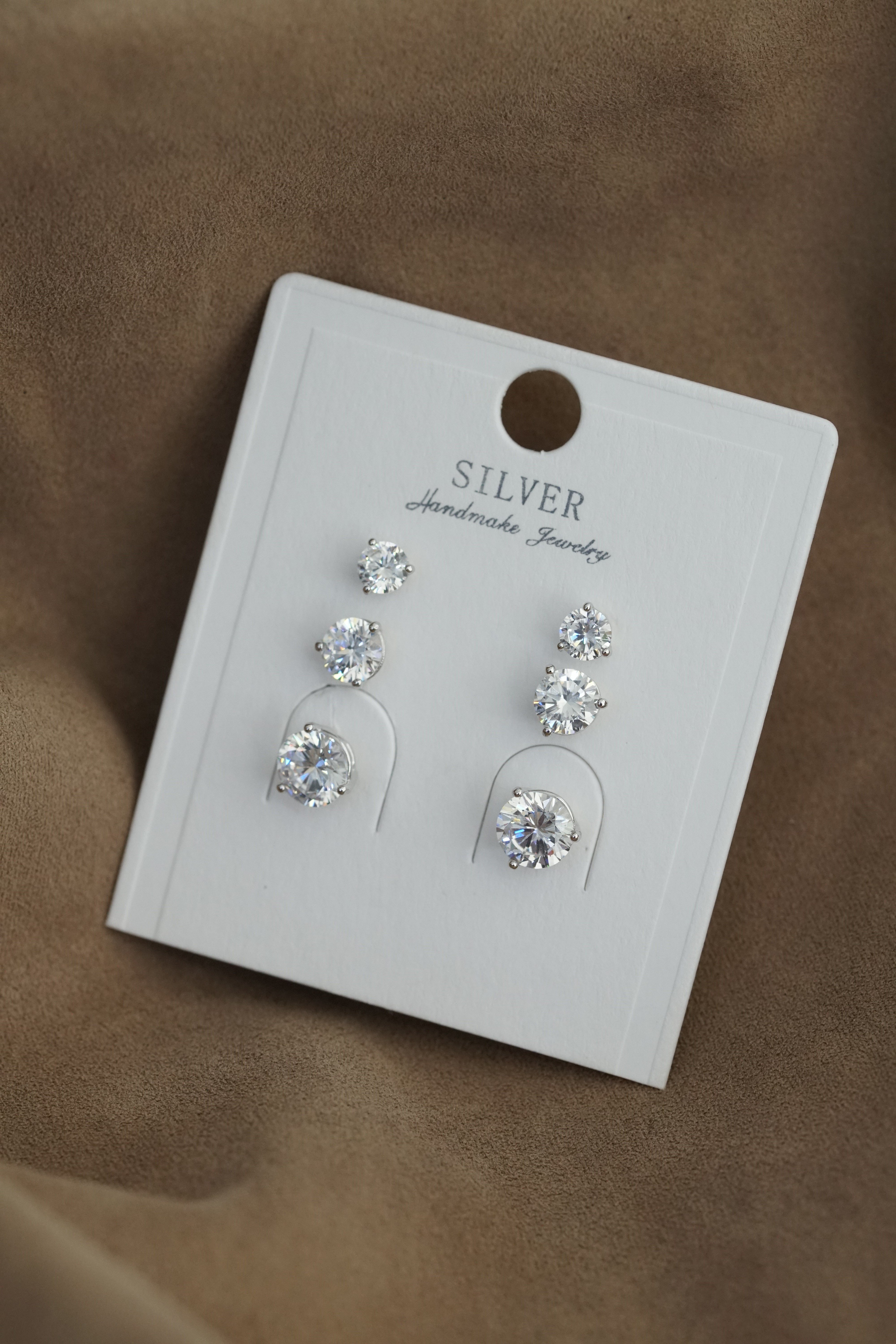 Tek Taş Kombin Küpe