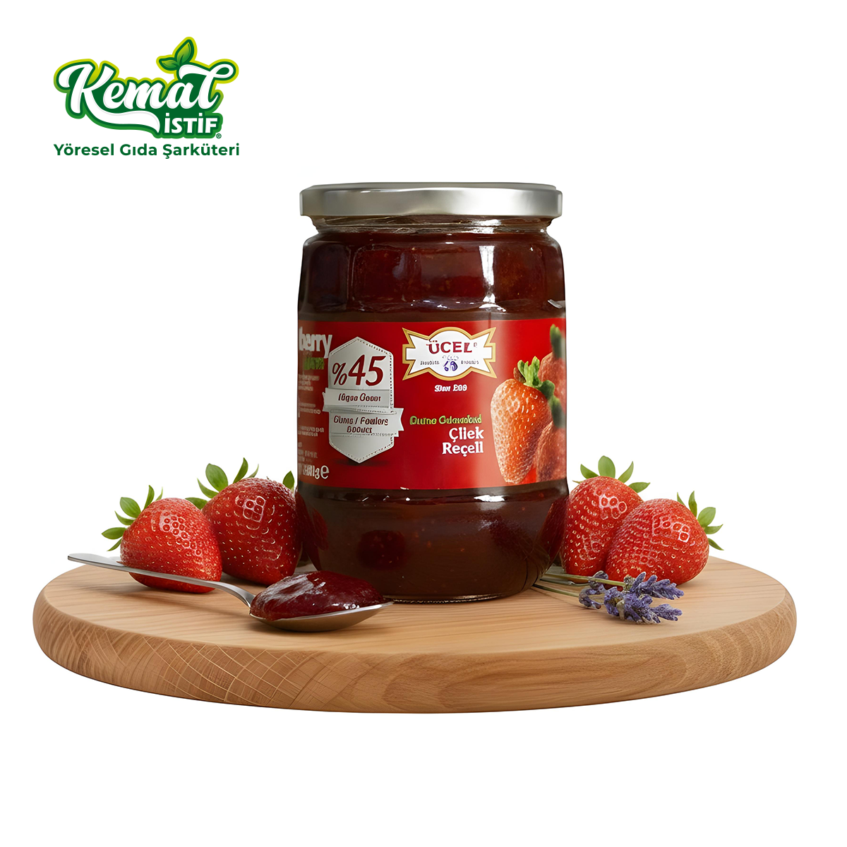 ÜÇEL ÇİLEK REÇELİ GLİKOZSUZ 680 GR