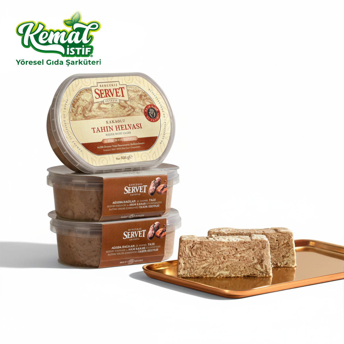 Rafine Şeker İlavesiz Kakaolu Taze Tahin Helvası  400gr