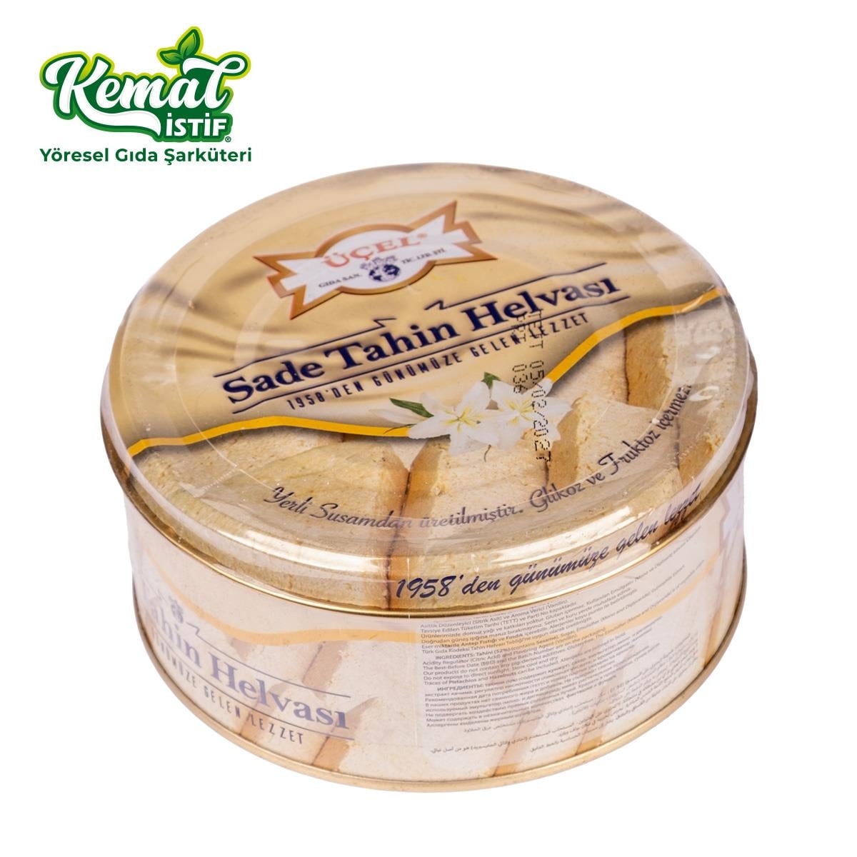 ÜÇEL TAHİN HELVA TENEKE SADE 830 GR