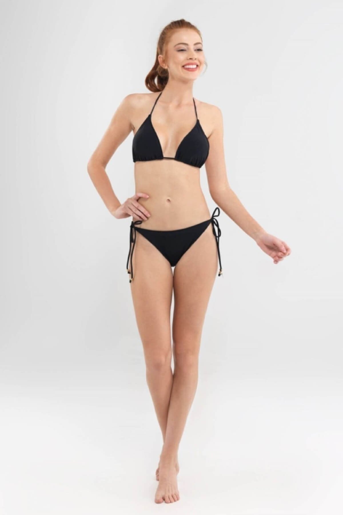 Blackspade Boyundan Bağlı Üçgen Siyah Bikini Üst