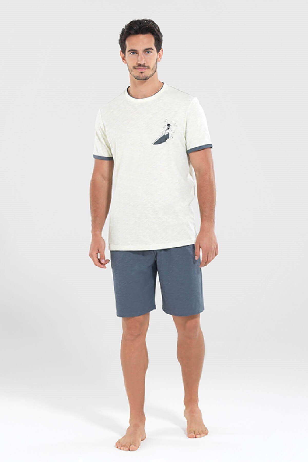 Blackspade %100 Pamuk Yazlık Erkek Şort Takımı - Mercan