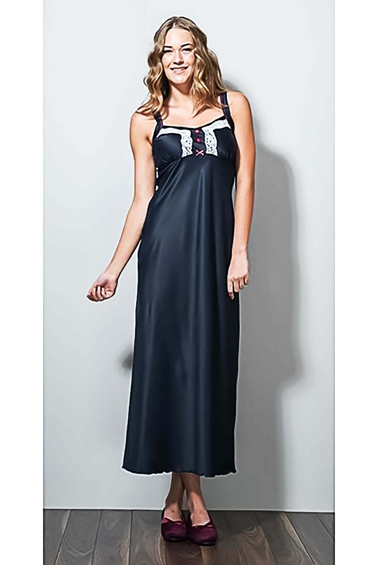 Blackspade Askılı Maxi Gecelik Siyah 5347