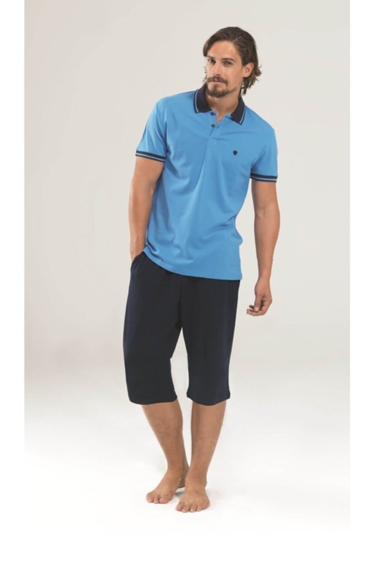 Blackspade Erkek %94 Pamuk Mavi Pijama Takımı - 7347 Mavi