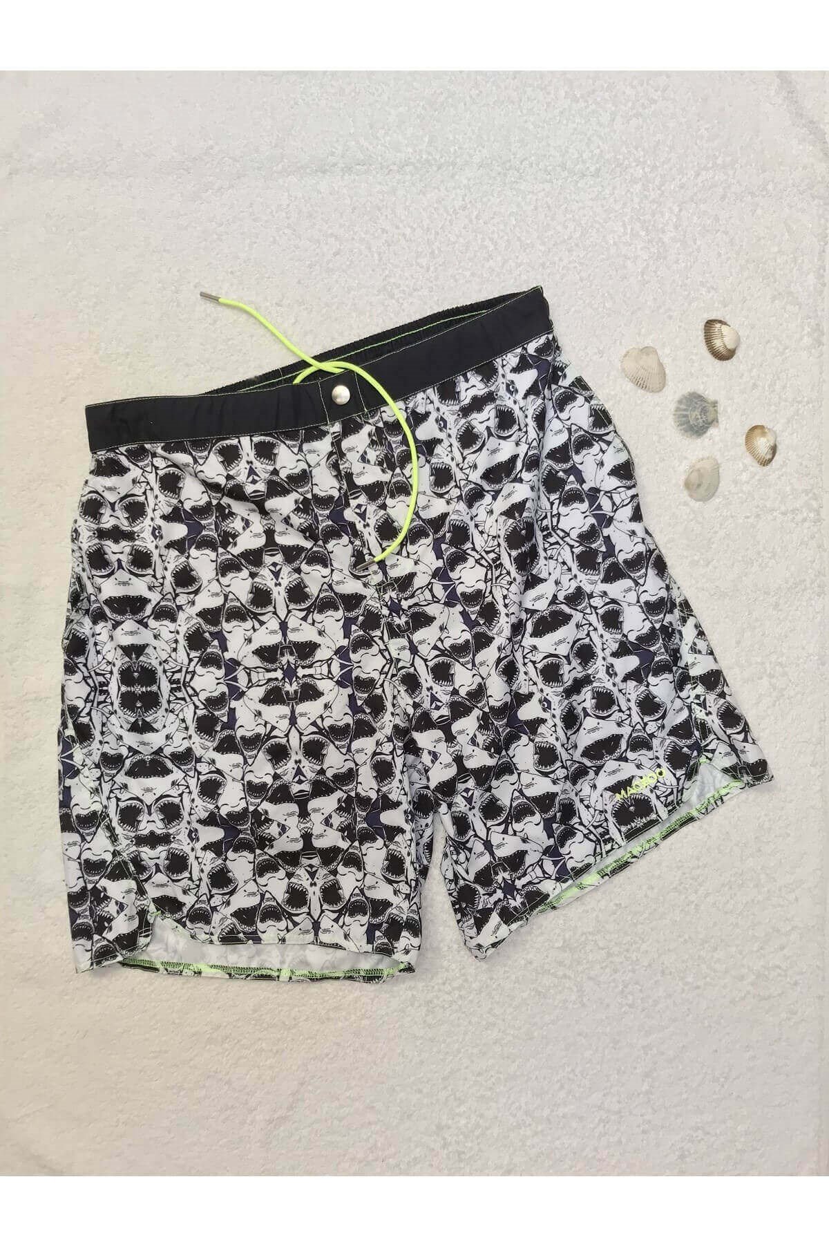 Blackspade Erkek Siyah Beyaz Deniz Şort Mayo