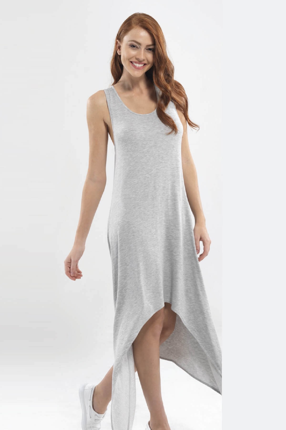 Blackspade Kadın Tensel Elbise - Gri Melanj