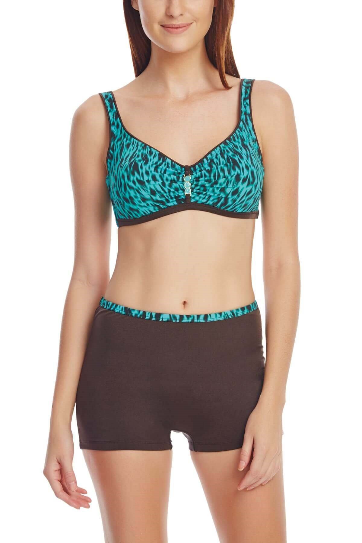 Dagi Şortlu Luplu Turkuaz Bikini Takımı