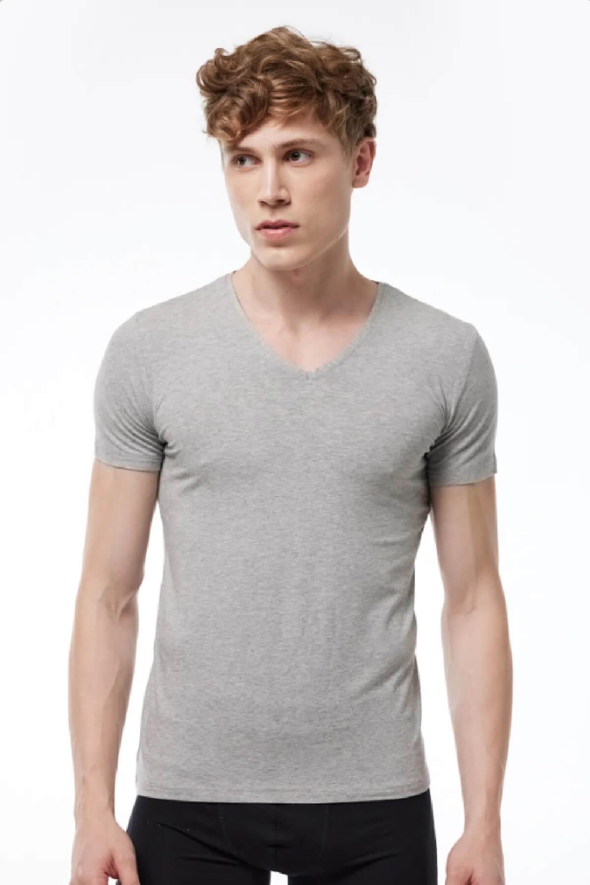 Malabadi 092 - 2'li Ekonomik Paket V Yaka Pamuk ( Cotton ) T-shirt