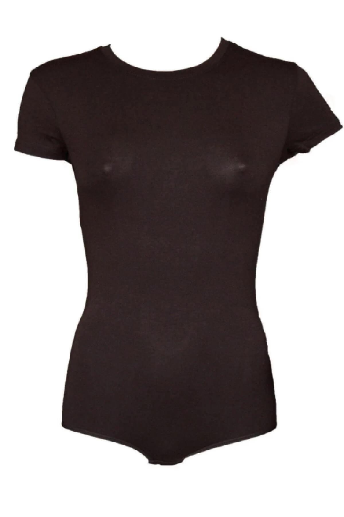 Malabadi 138 Kadın Modal Kısa Kol USA & Bisiklet Yaka Çıtçıtlı Body & Bodysuit 