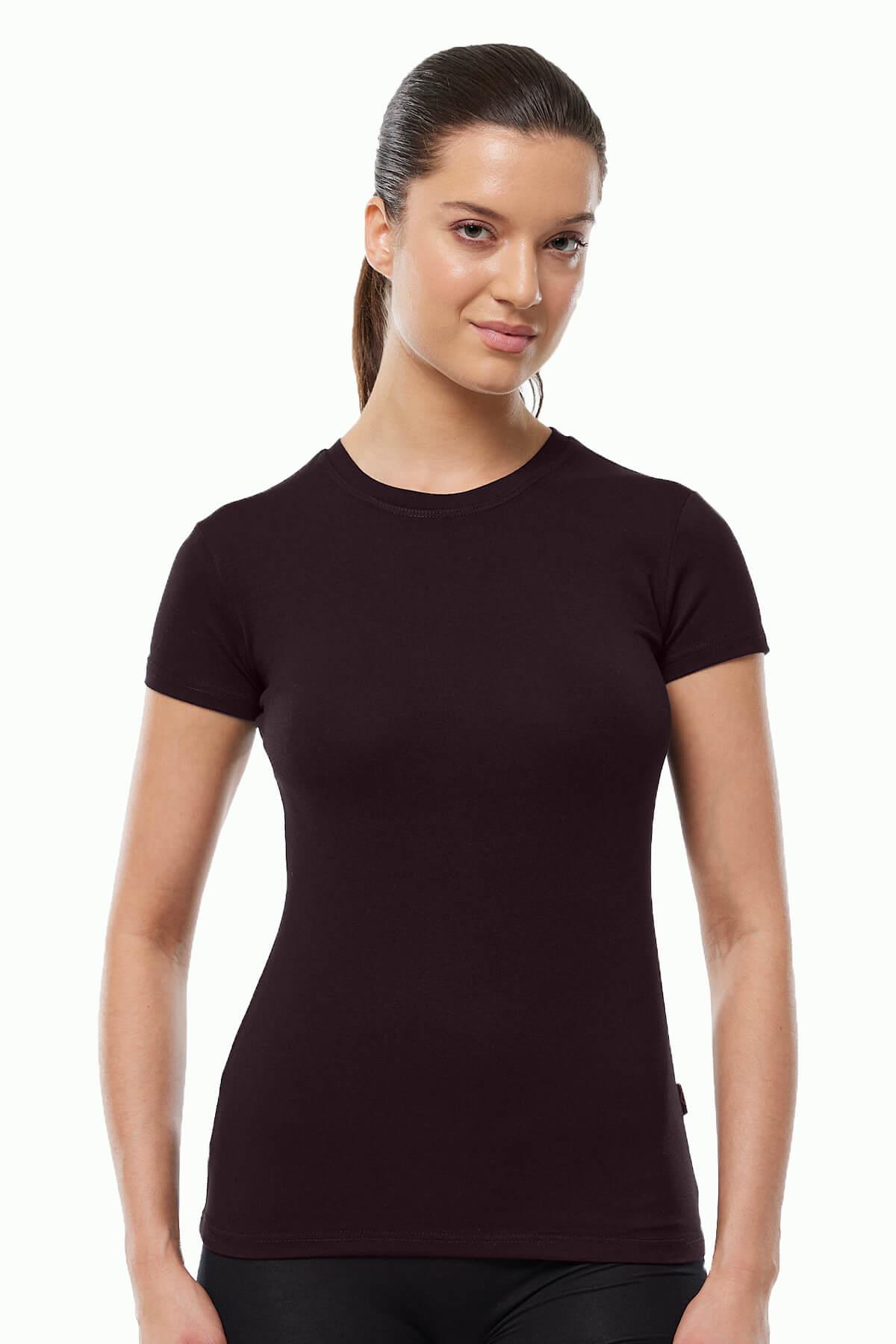 Malabadi 191 Kadın Modal Kısa Kol USA ( Bisiklet ) Yaka T-shirt & Body