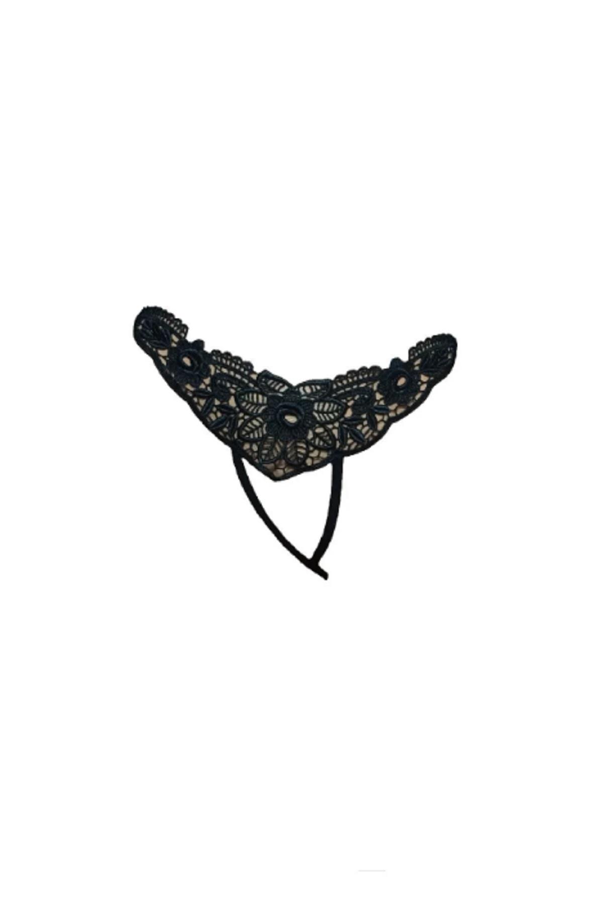 Moonlight 9135 Kadın Siyah Özel Bölgesi Açık Fantezi String Tanga