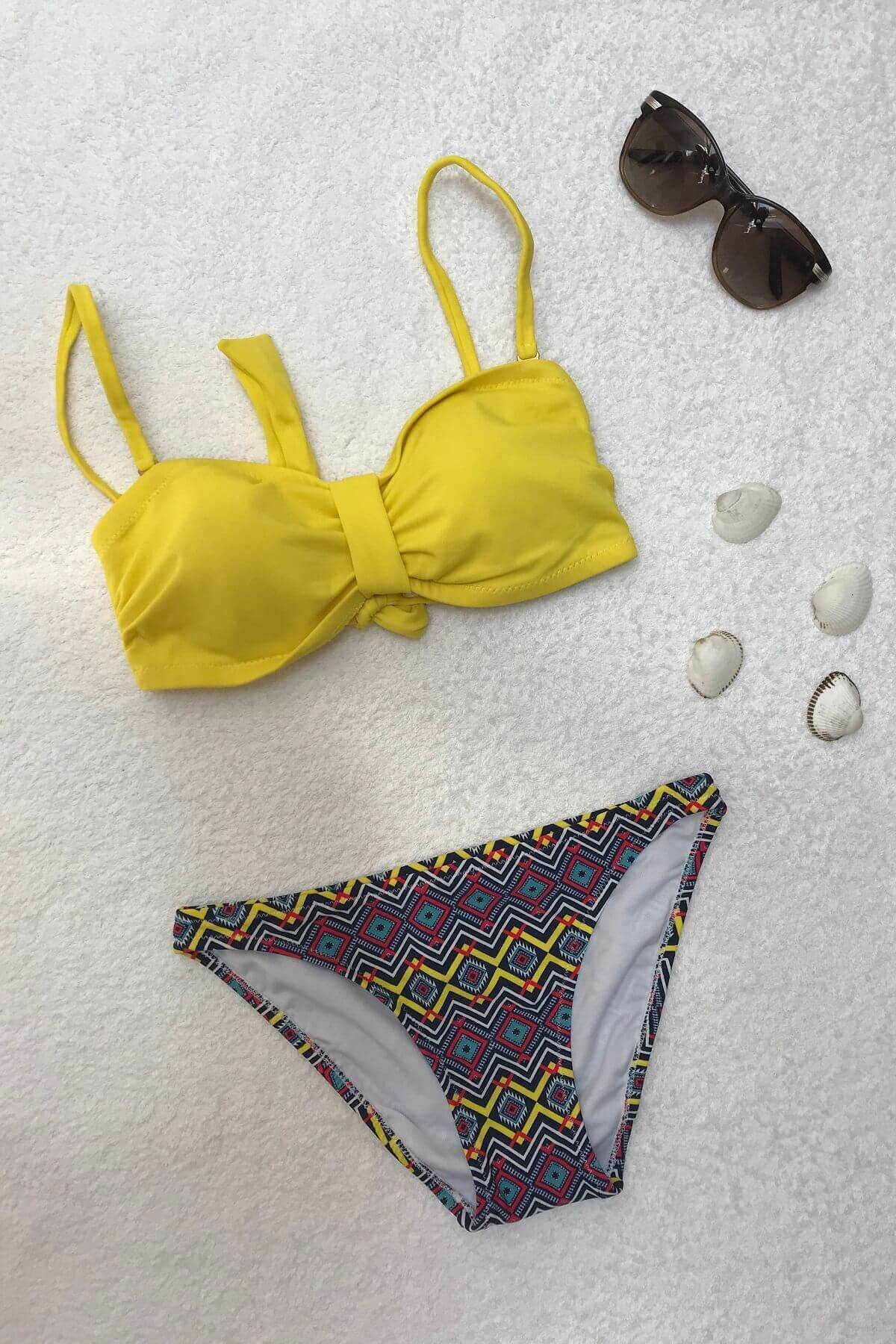 No Gossip Straplez Sarı Bikini Takımı