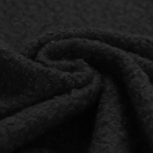 Tissu Laine - Lainage Bouclé Noir