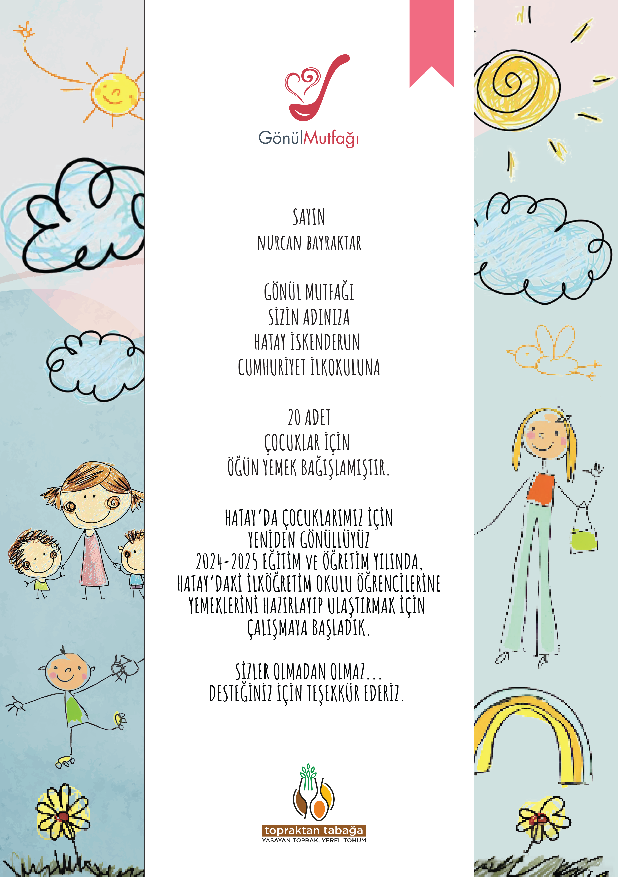 OKUL YEMEK ÖĞÜN DESTEK SERTİFİKA