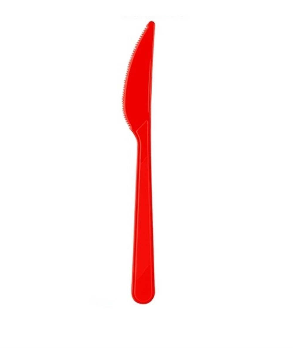 Bıçak Plastik Kırmızı 10 lu