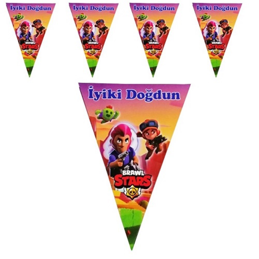 Brawl Stars Temalı Üçgen Flama 2 mt