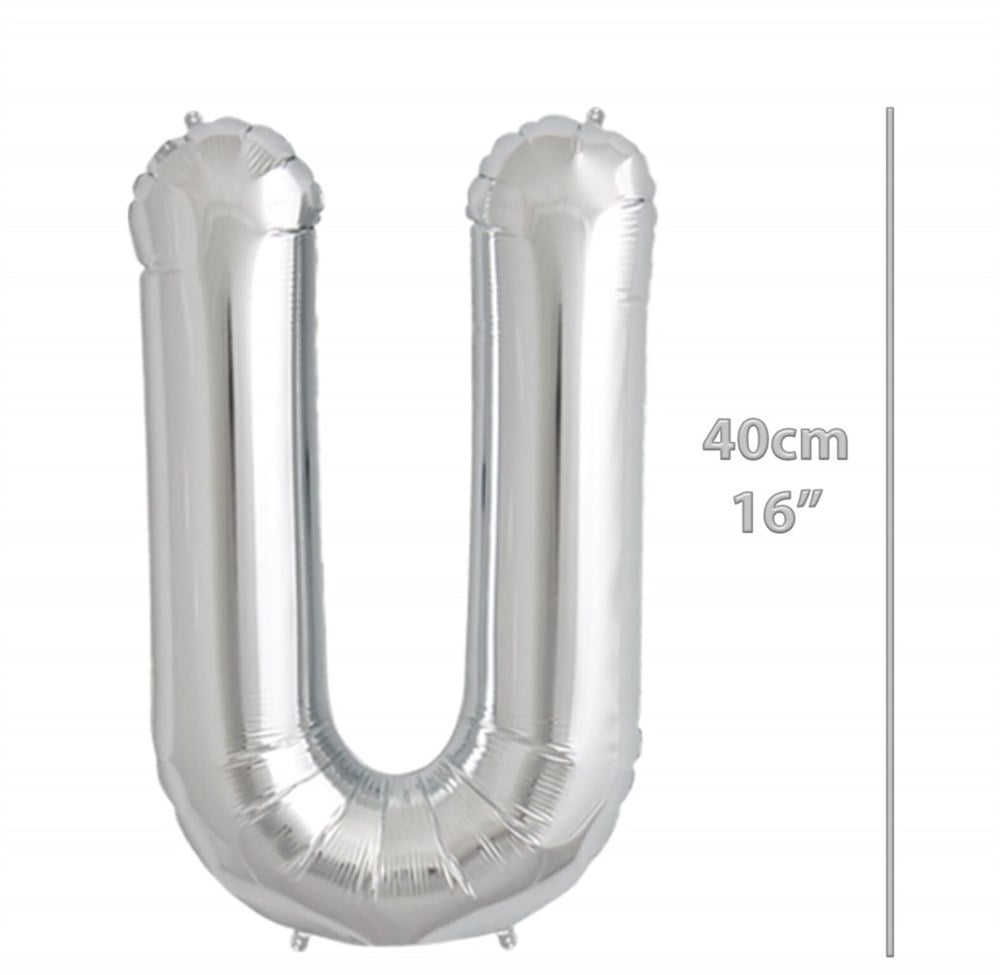Folyo Balon Harf U Gümüş Balon 35 cm