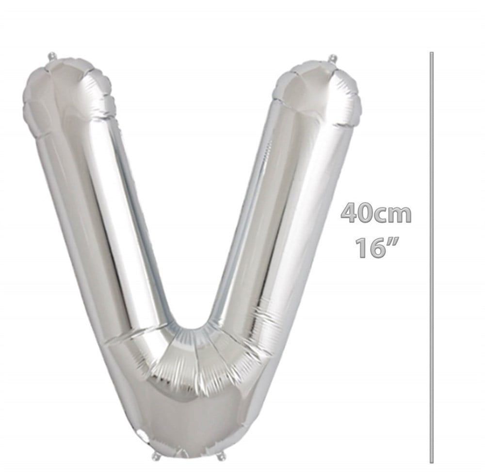 Folyo Balon Harf V Gümüş Balon 35 cm