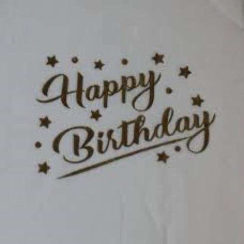 Gold Happy Birthday Baskılı Peçete