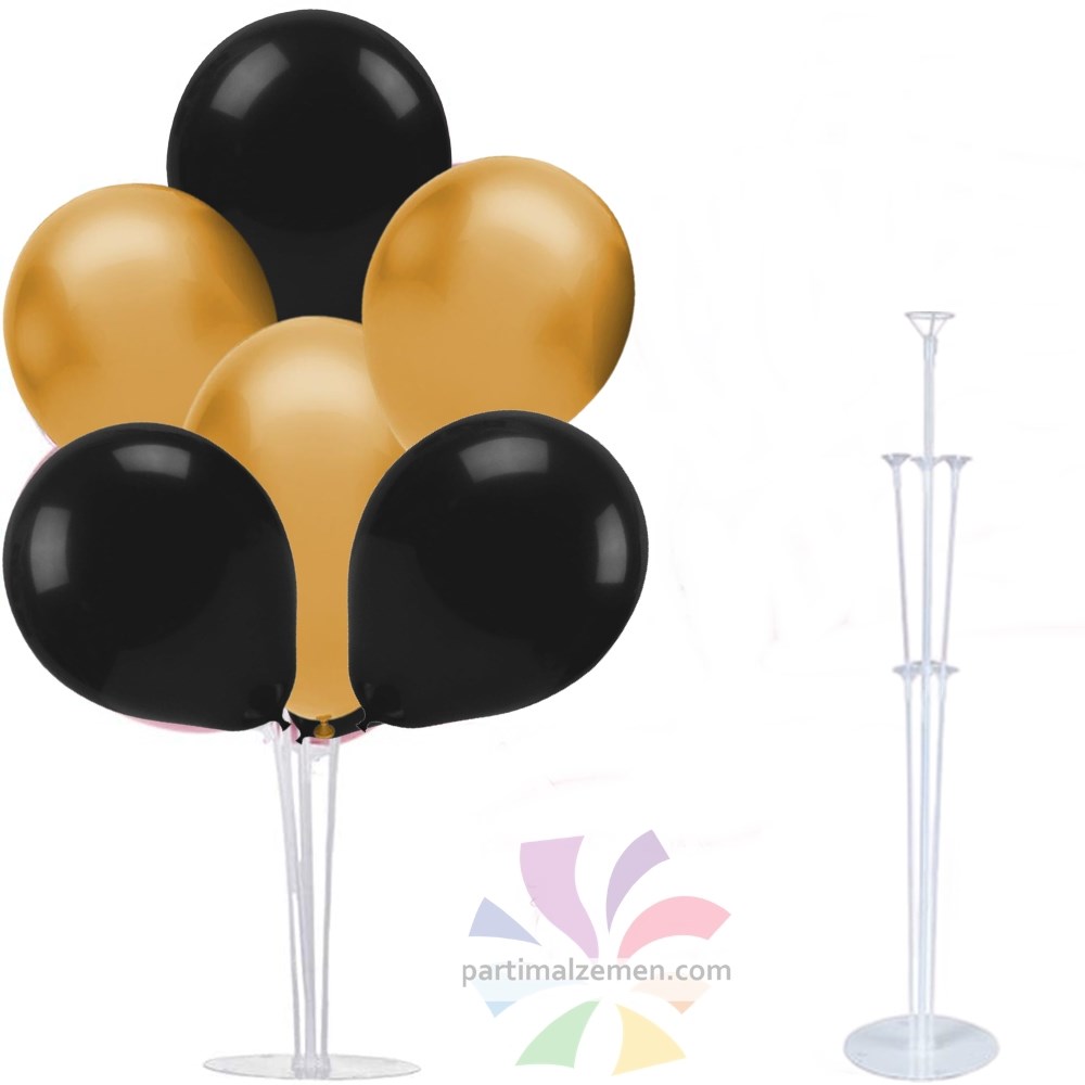 Gold Siyah Balon Standı