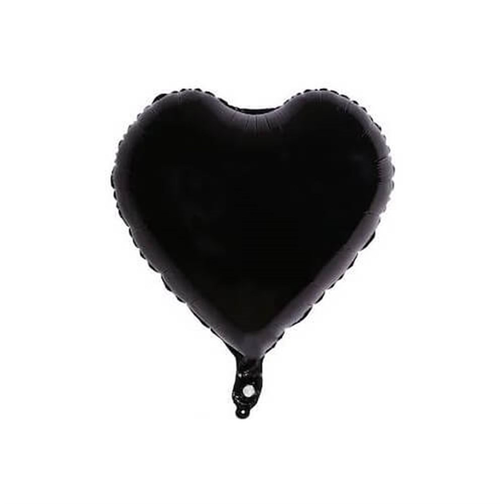Kalpli Folyo Balon Siyah 40 cm