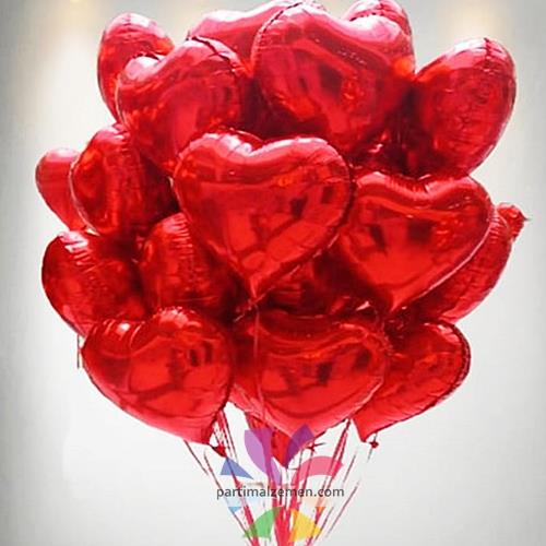 Kalpli Folyo Uçan Balon 20 Adet / Teslimat Dahil