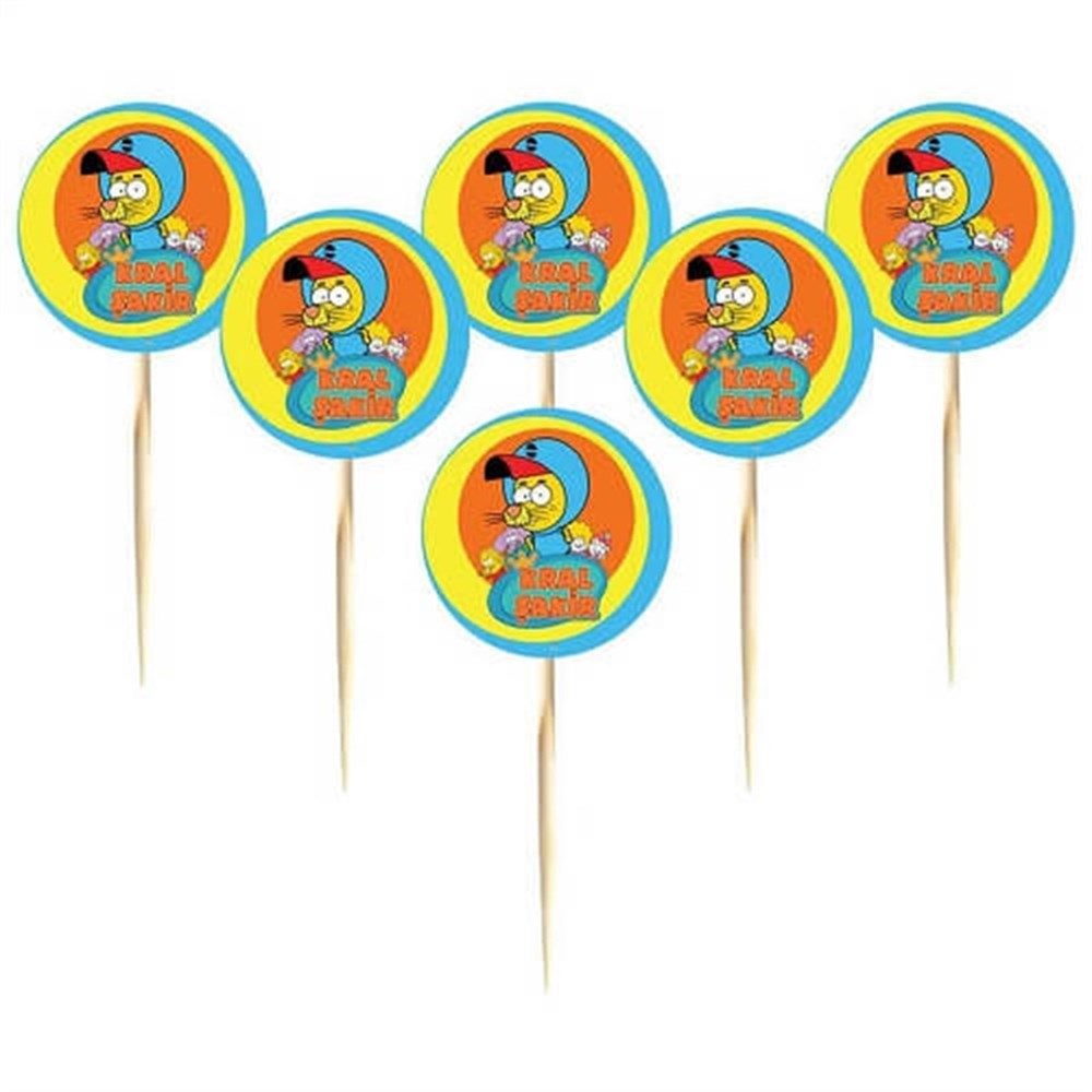 Kral Şakir Temalı Cupcake Kürdan 16lı