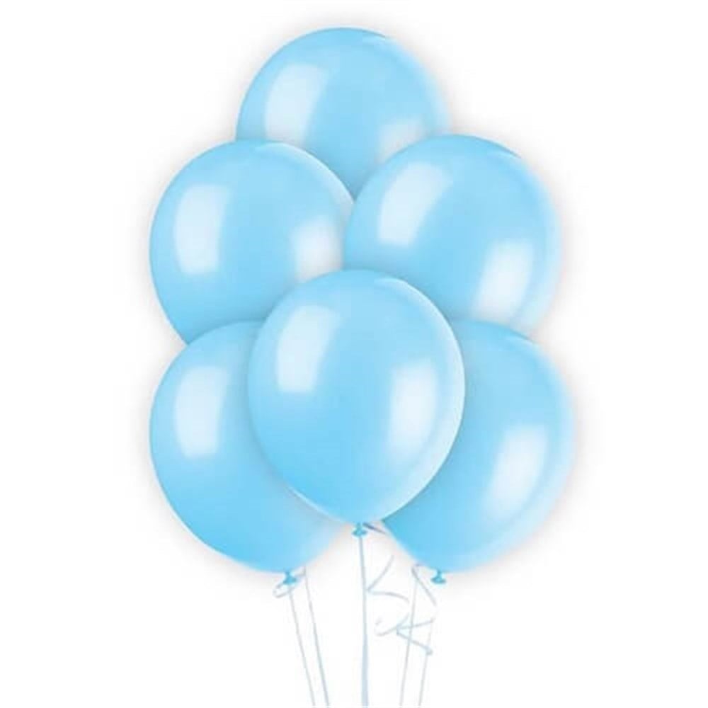 Metalik Balon Açık Mavi 10 Adet