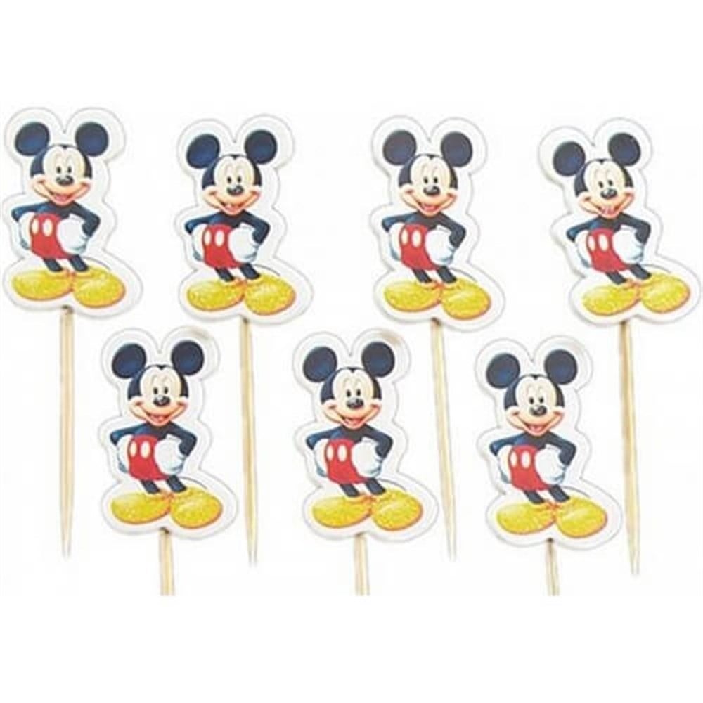 Mickey Mouse Temalı Cupcake Kürdan 20li