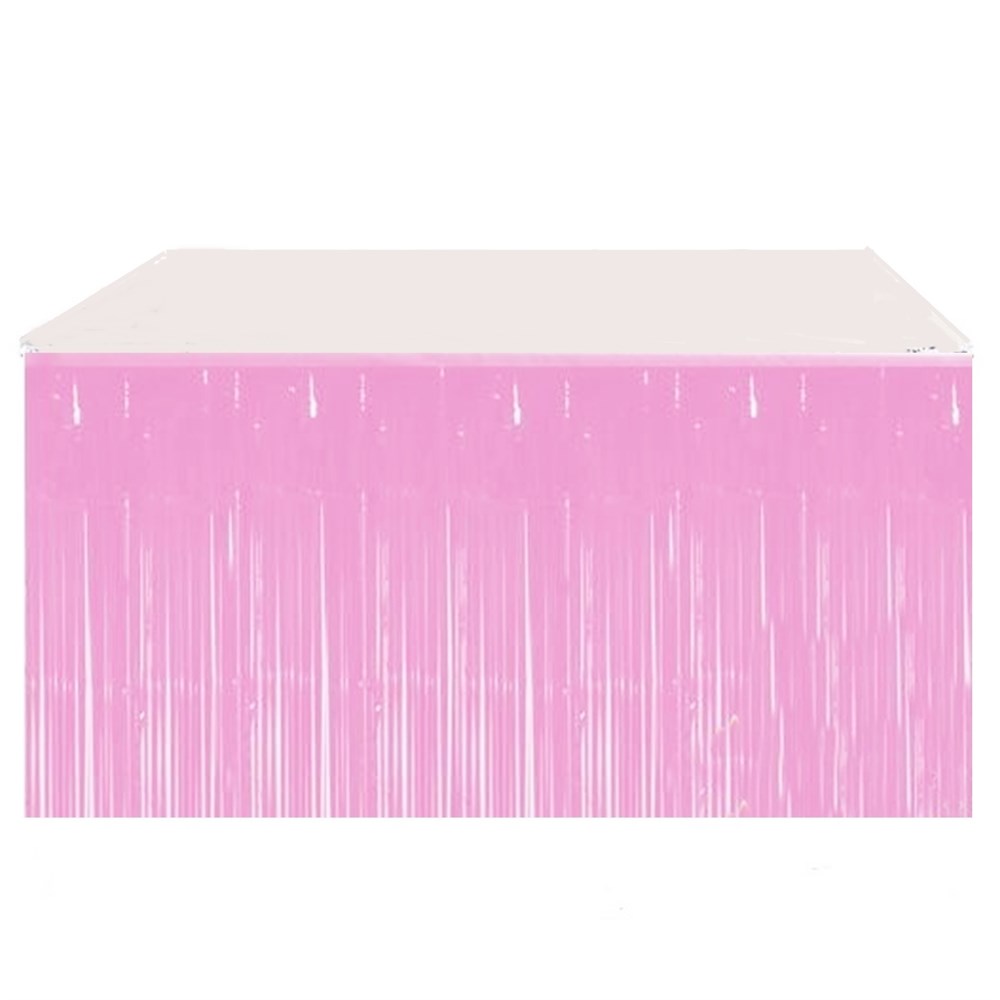 Pembe Püsküllü Masa Eteği