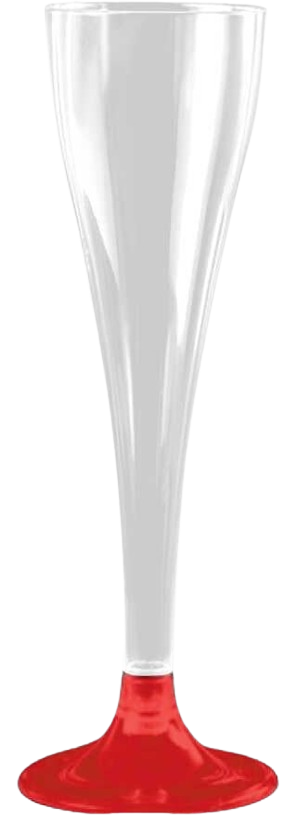Şampanya Kadehi Bardak Plastik Kırmızı 120 ml 6'lı
