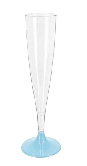Şampanya Kadehi Bardak Plastik Mavi 120 ml 6'lı