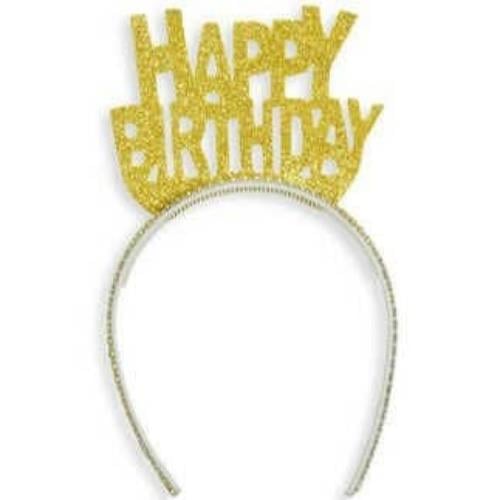 Simli Eva Happy Birthday Taç Gold