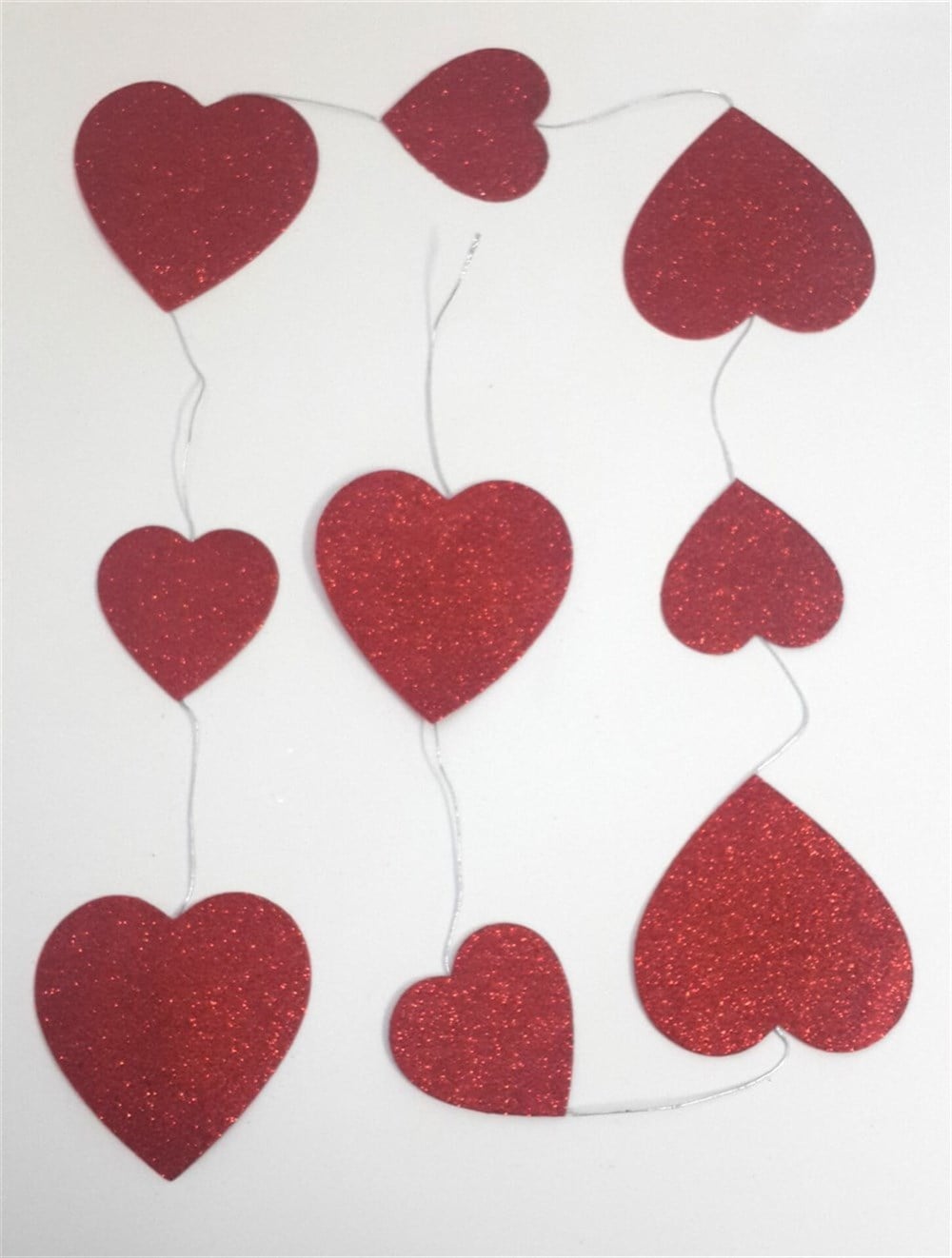 Simli Eva Kalp Sarkıt Süs Kırmızı