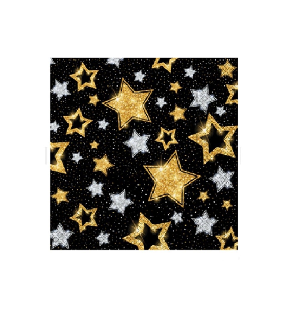 Siyah Gold Yıldızlı Peçete