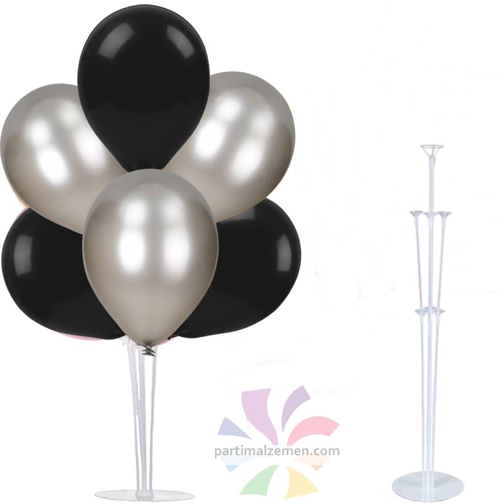 Siyah Gümüş Balon Standı