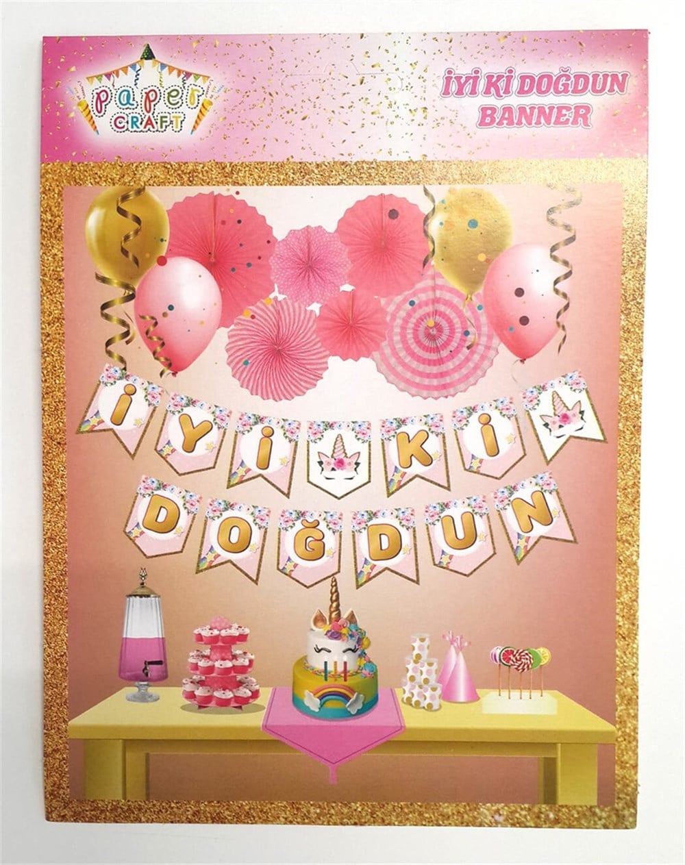 Unicorn İyiki Doğdun Banner Kağıt Süs