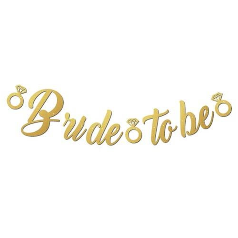 Bride To Be Kaligrafi Banner Gold