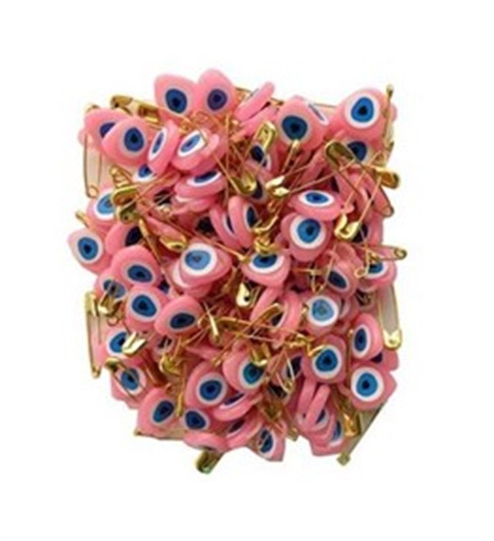 Çengelli İğneli Nazar Boncuğu Pembe