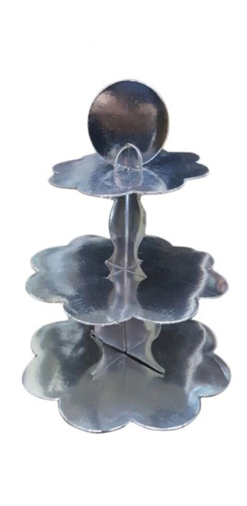 Cupcake Standı Gümüş 3 katlı