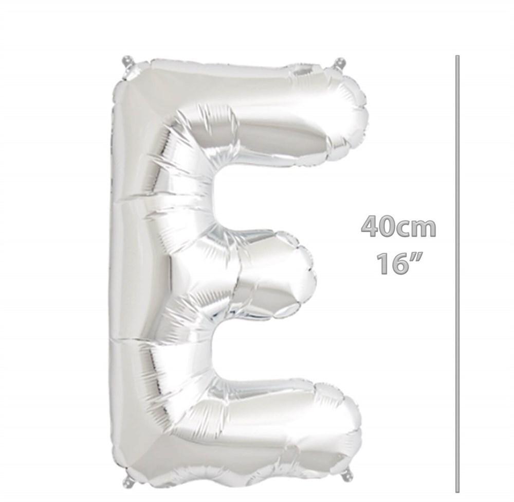 Folyo Balon Harf E Gümüş Balon 35 cm