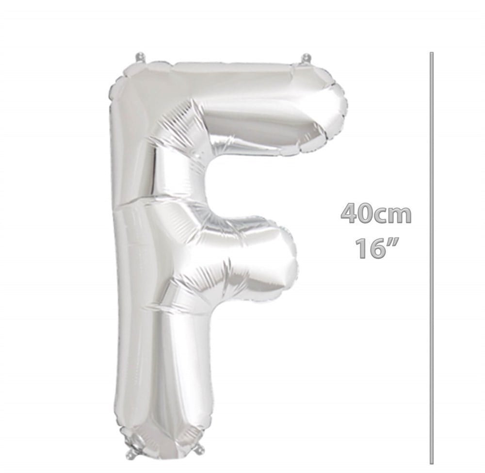 Folyo Balon Harf F Gümüş Balon 35 cm