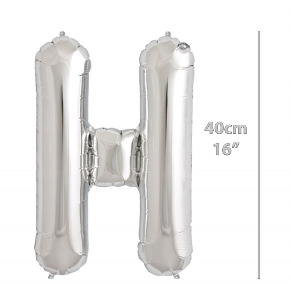 Folyo Balon Harf H Gümüş Balon 35 cm