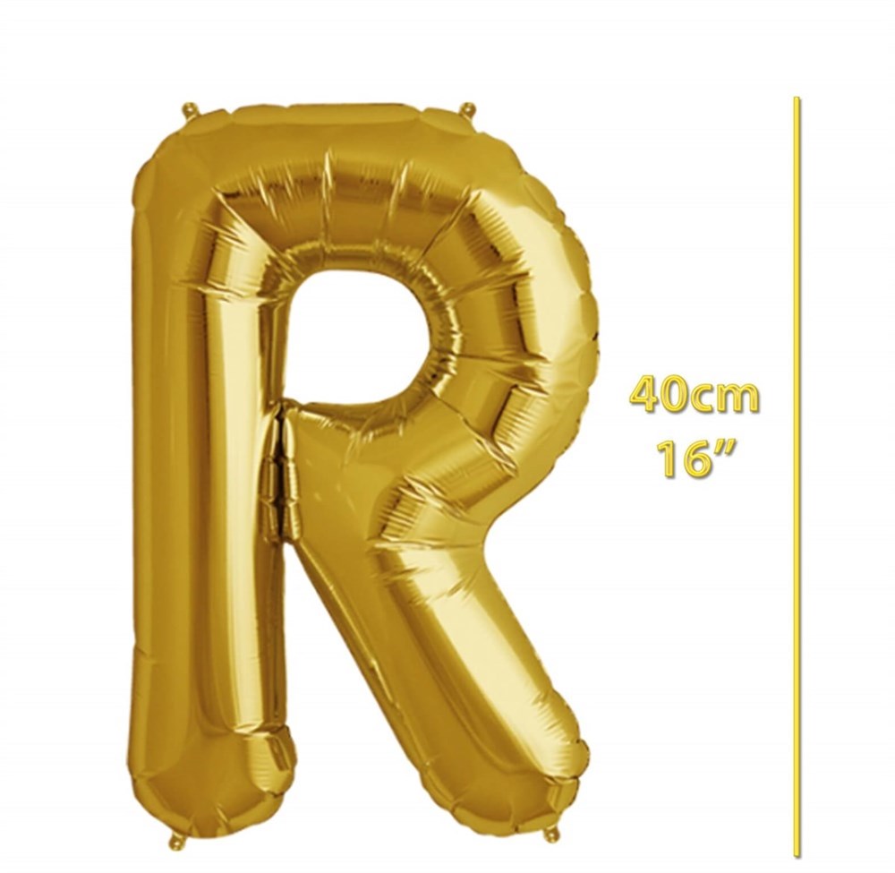 Folyo Balon Harf R Gold Balon 35 cm