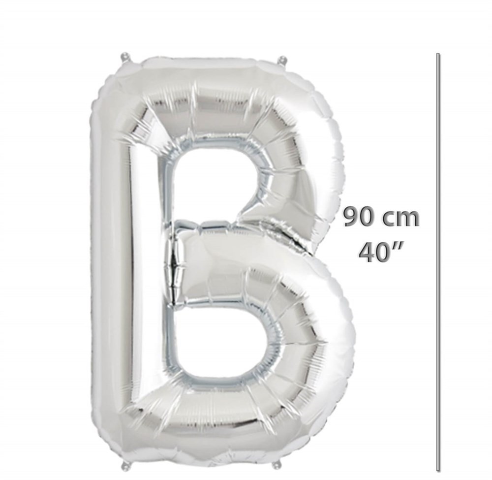 Folyo Harf B Gümüş Balon 90 cm